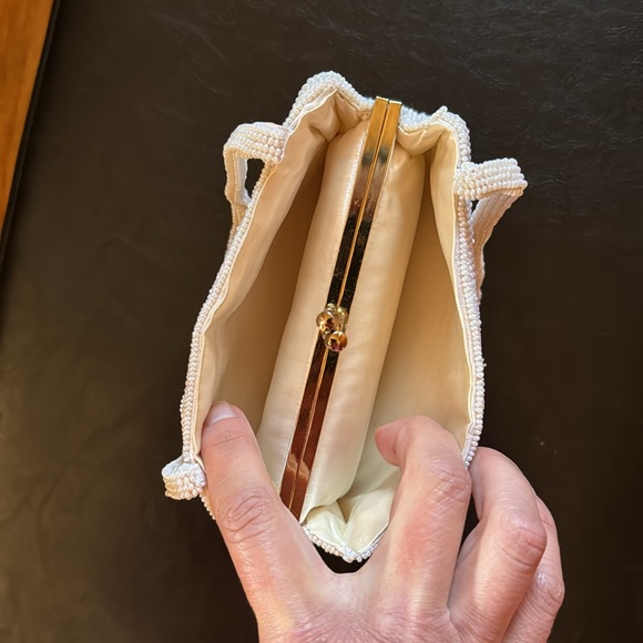 Vintage Beaded Hand Bag-White-7x5 - Picture 8 of 17
